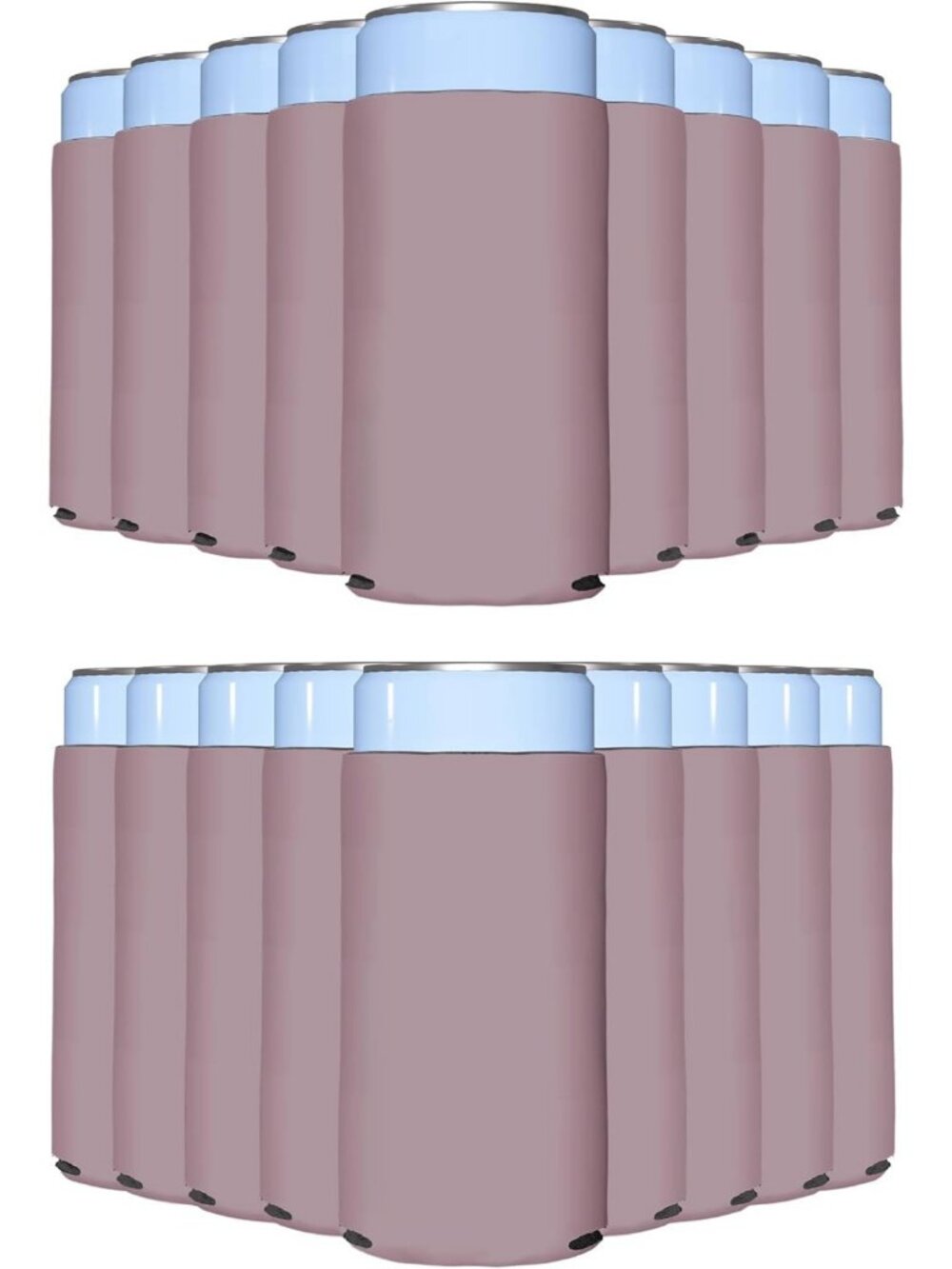 100 Pack Dusty Rose Slim Can Cooler Sleeves | Customizable Insulated Drink